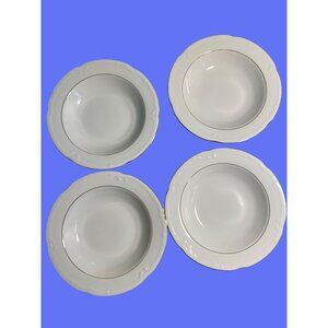 Southington By Baum Fine China Soup Bowls Golden Rhapsody Pattern 8.5"  Poland